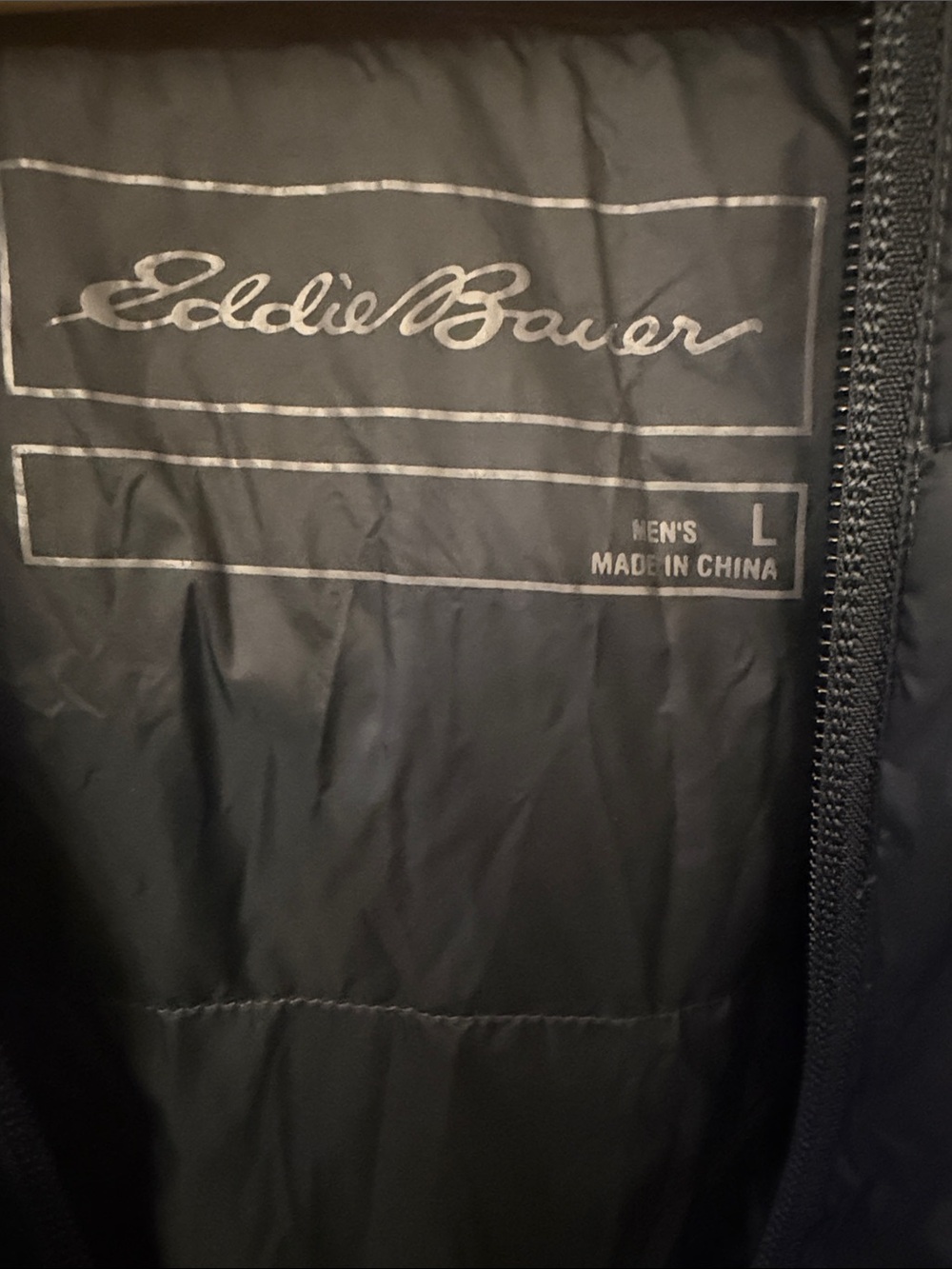 Eddie Bauer Men's Black Quilted Down Jacket